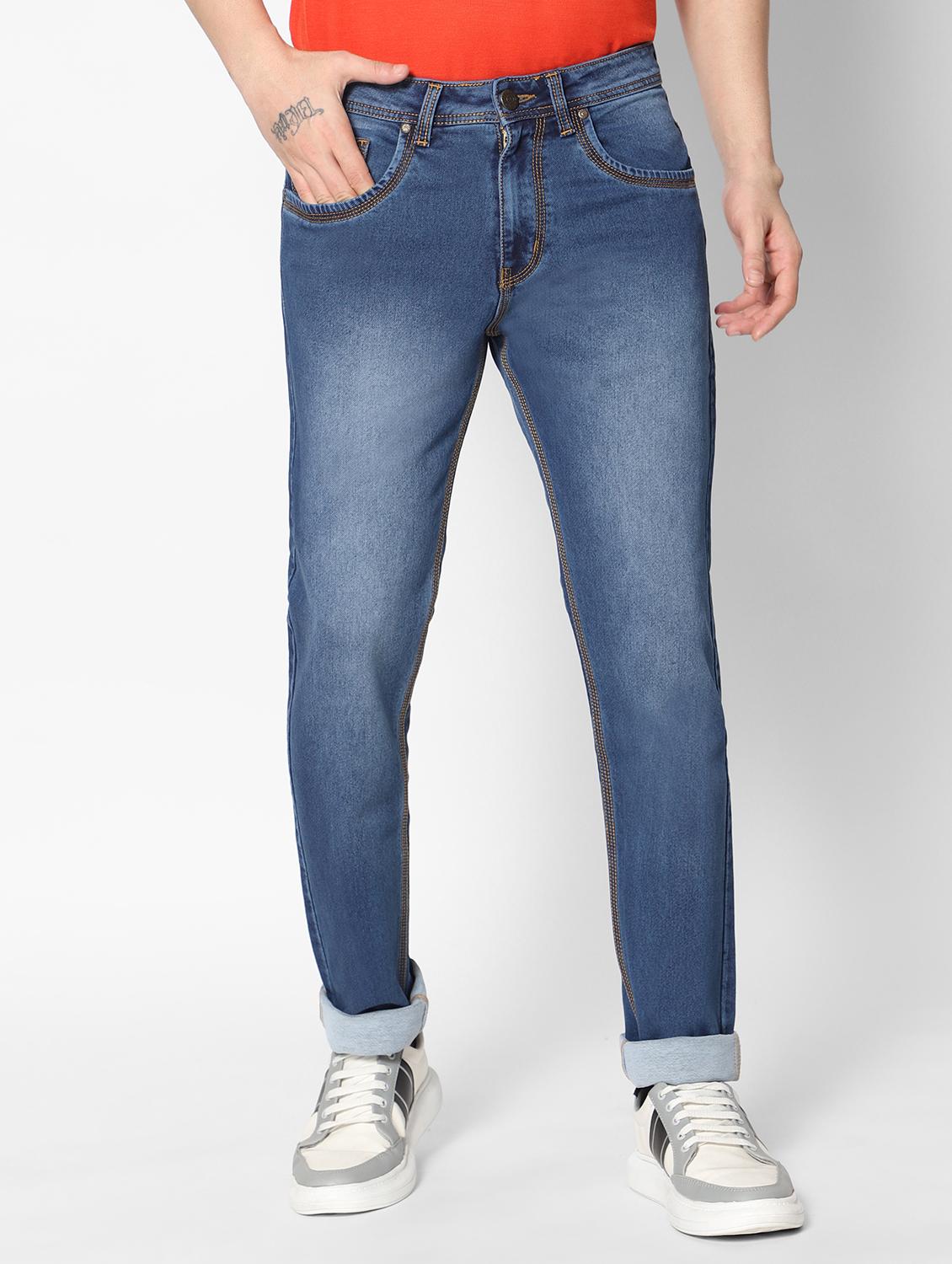 men mid rise denim washed jeans - 20650219 -  Zoom Image - 0