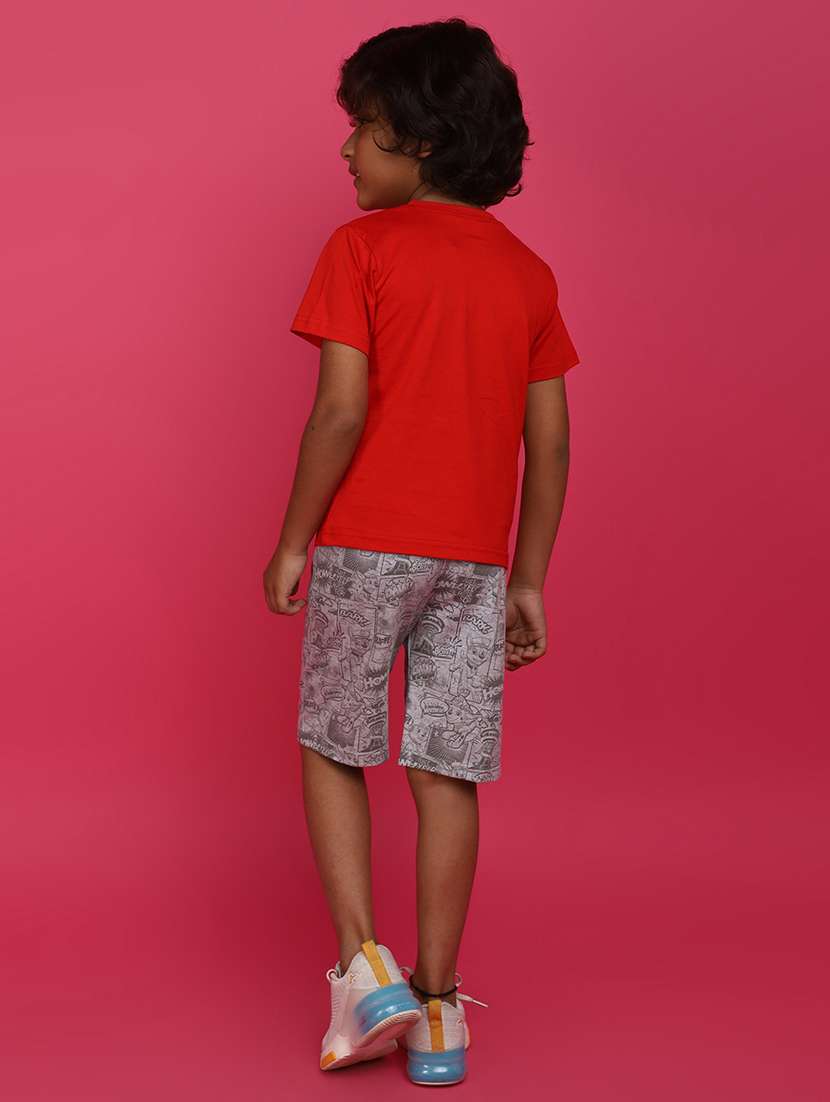 red cotton suit sets twin & dungree - 20650433 -  Standard Image - 2