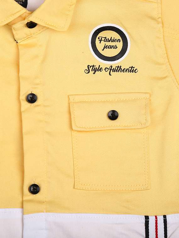 yellow printed detailed casual shirt - 20651008 -  Standard Image - 2