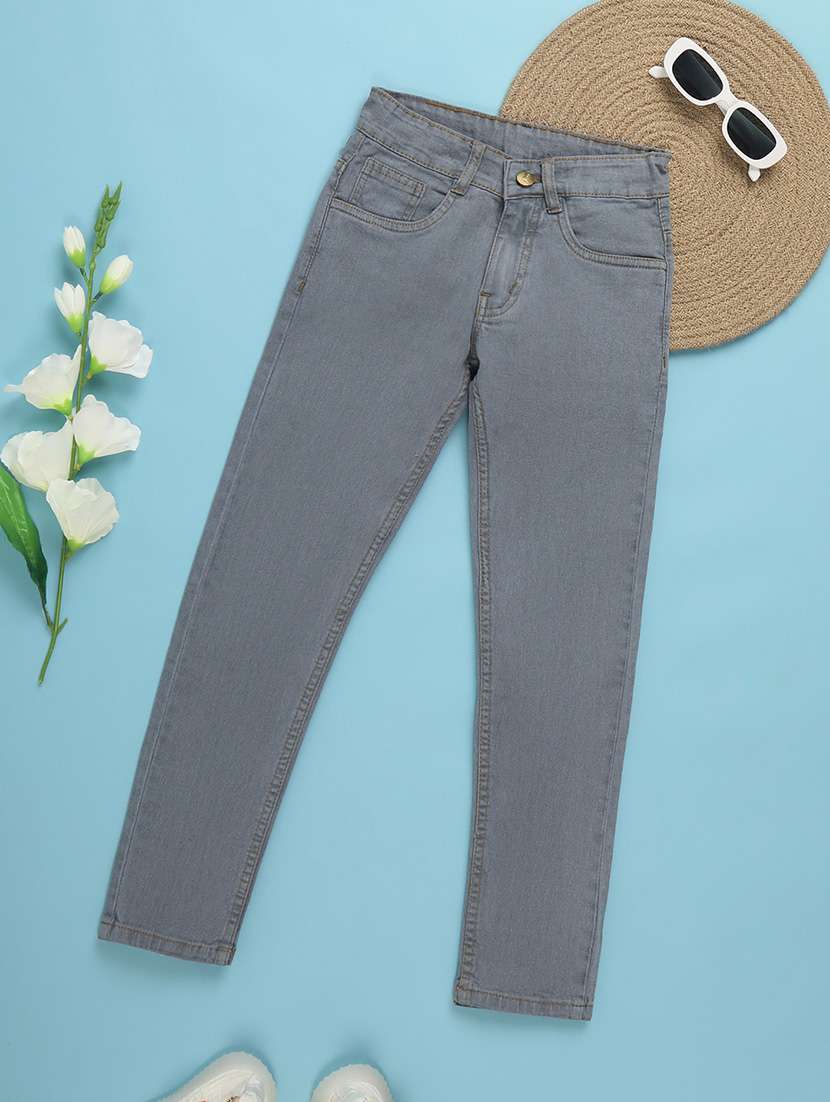 girls slim fit solid denim