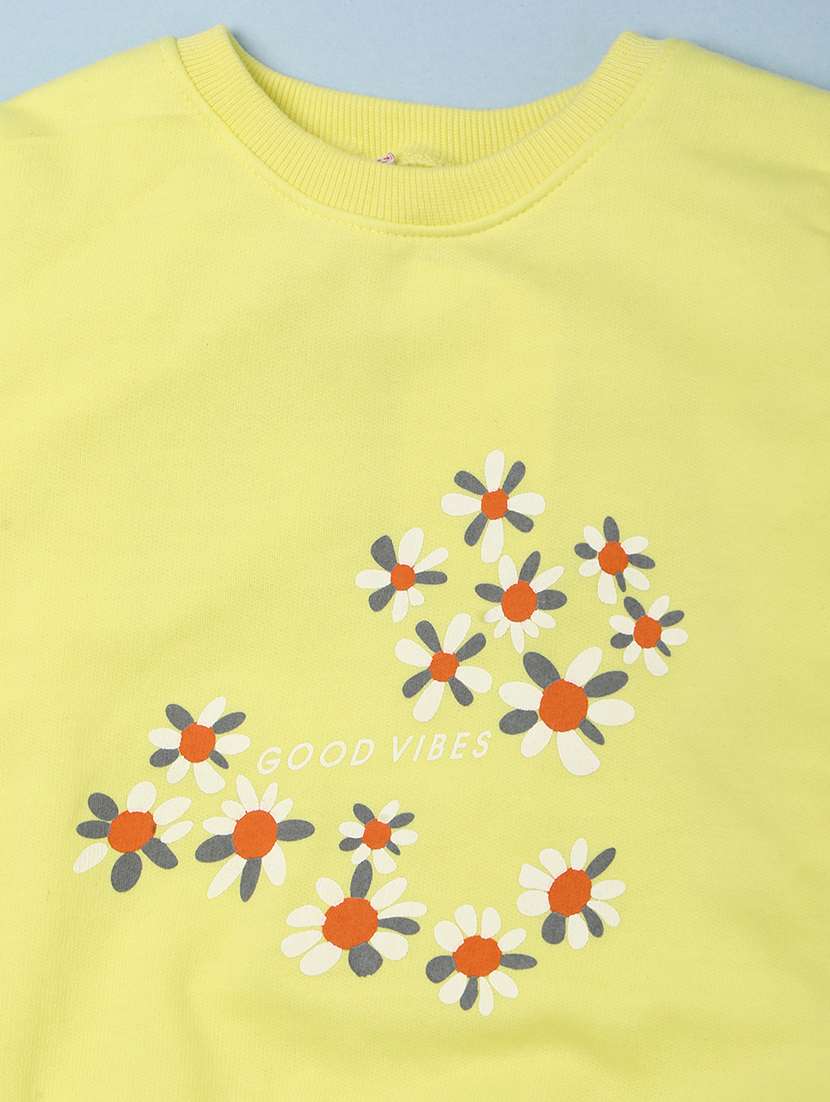 yellow front printed detailed sweatshirt - 20656436 - Standard Image - 2
