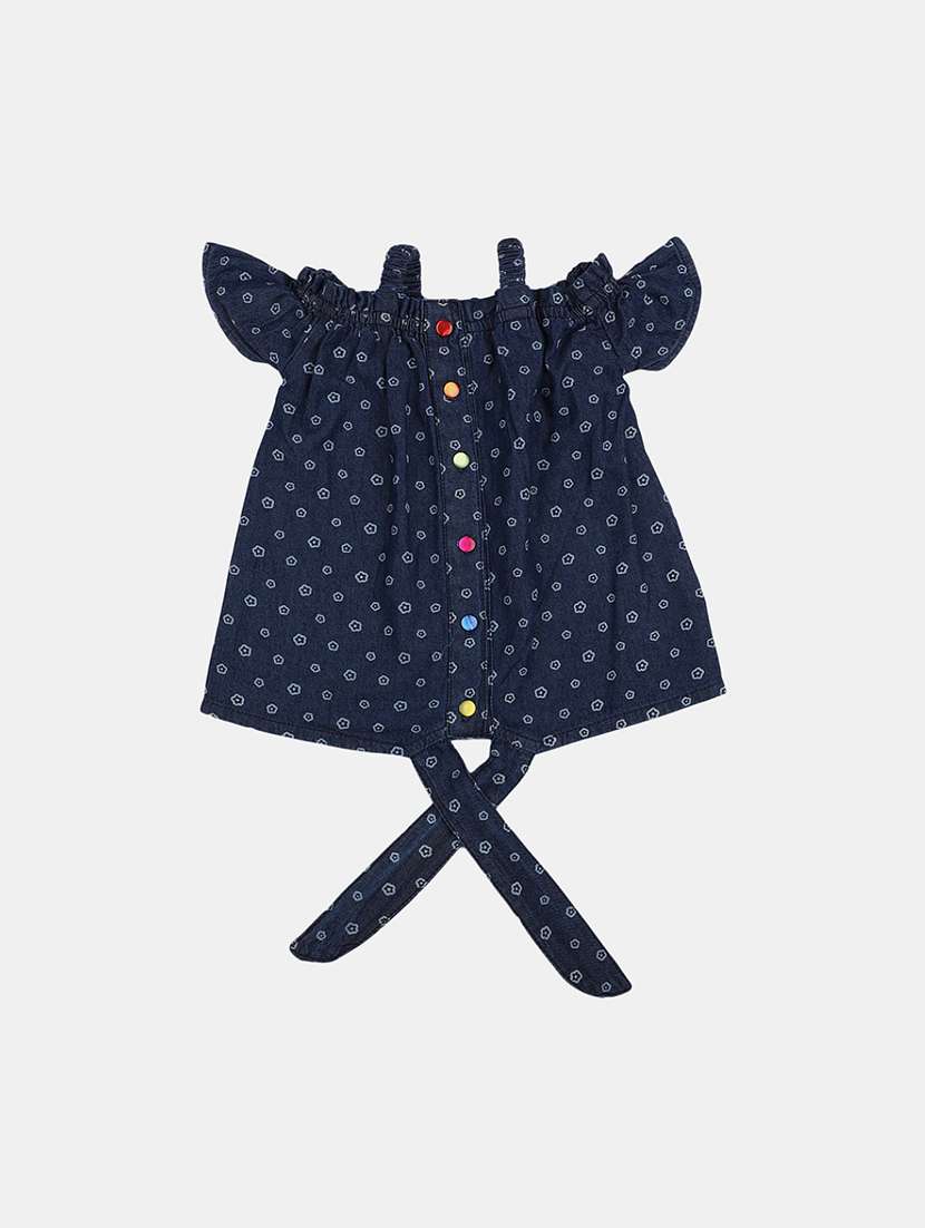 girls blue printed top