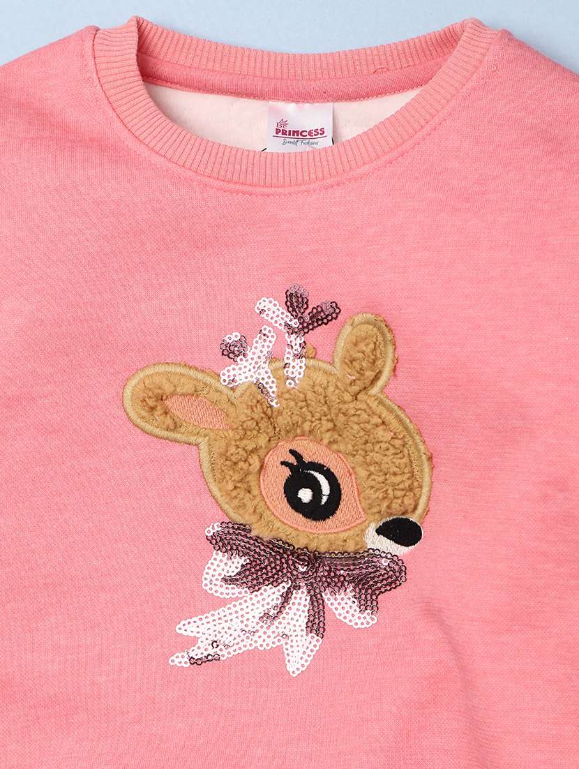 pink front print detailed sweatshirt - 20659003 -  Standard Image - 2
