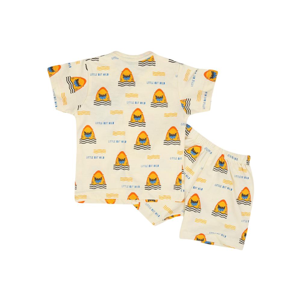 off white cotton single jersey twin sets & dungree - 20659871 - Standard Image - 2