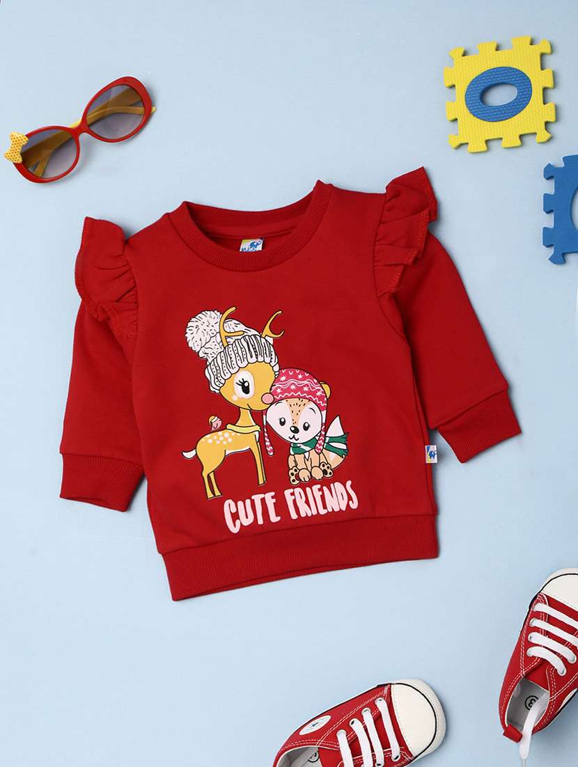 red round neck sweatshirts