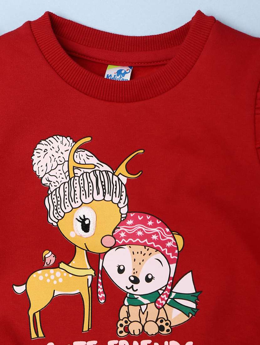 red round neck sweatshirts - 20663537 - Standard Image - 2