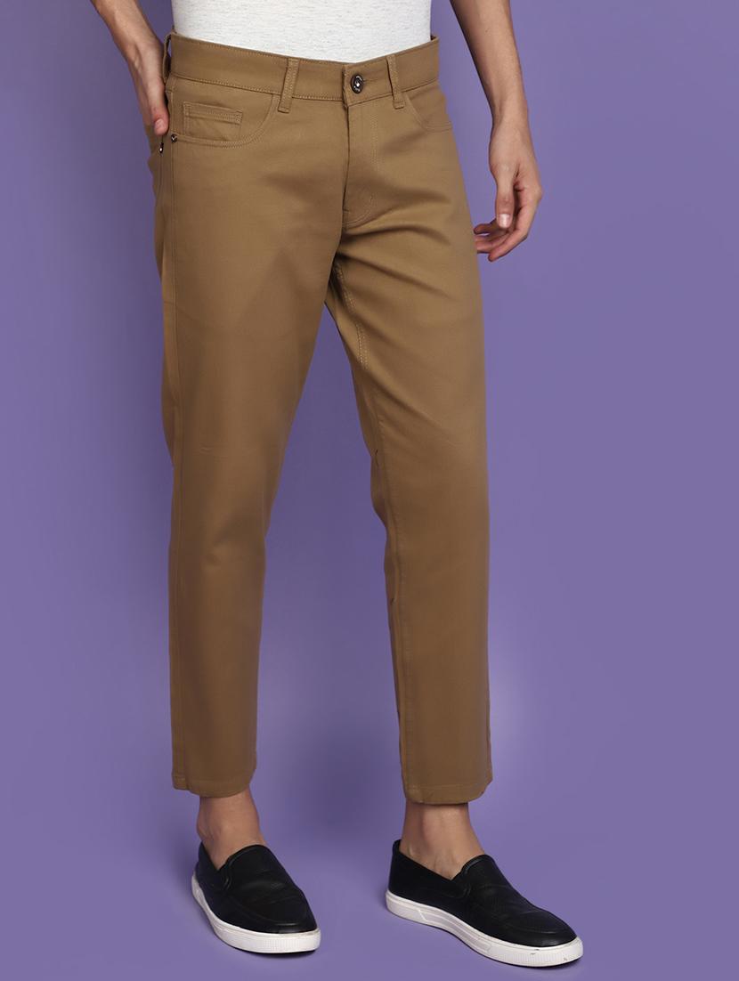 khaki cotton chinos casual trousers - 20664590 - Standard Image - 2