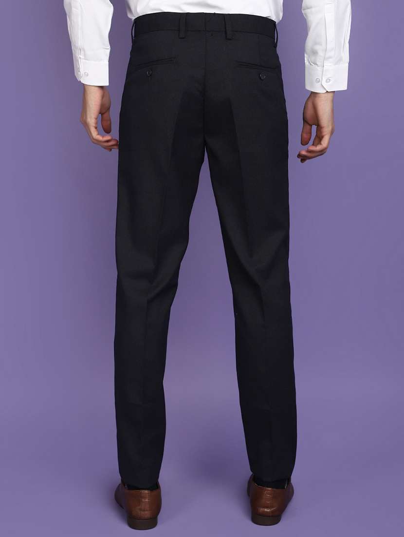 men solid mid rise formal trouser - 20664653 -  Standard Image - 2