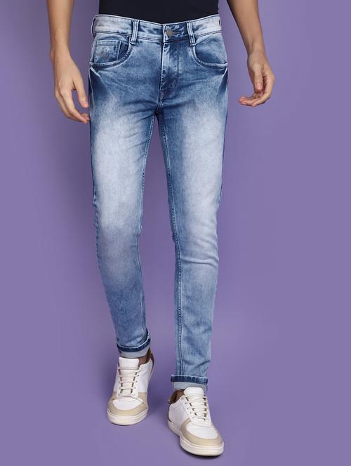 men mid rise plain denim jeans - 20665772 -  Standard Image - 0