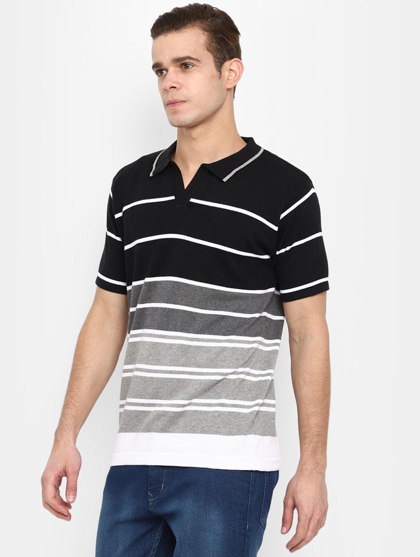 men polo neck striped t-shirt - 20669797 - Standard Image - 2