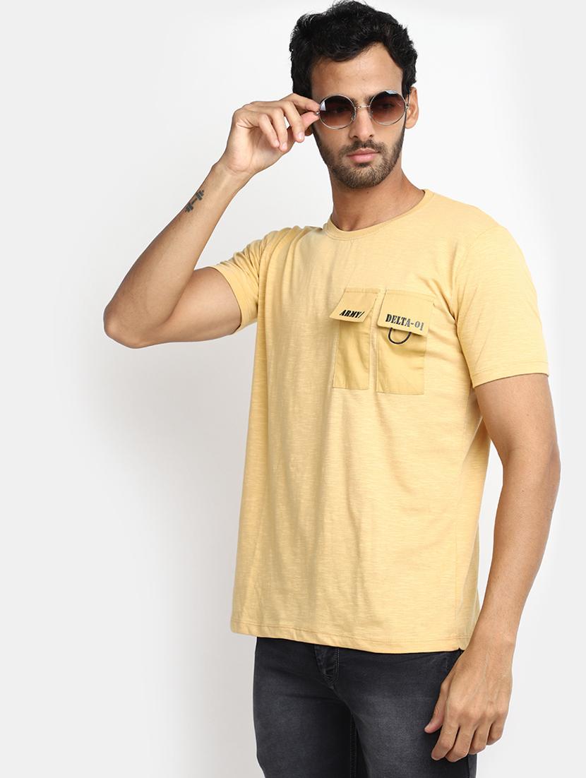 yellow placement print detailed t-shirt - 20671725 - Standard Image - 2