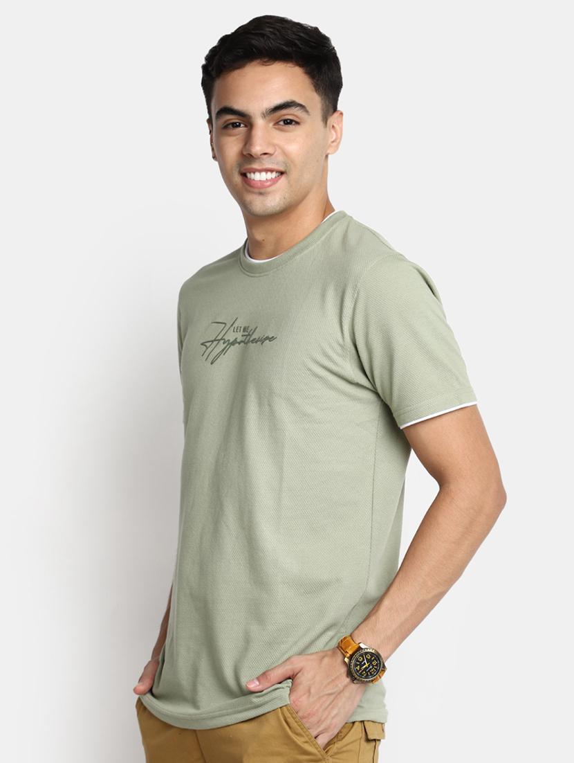 green self design printed detailed regular t-shirt - 20672396 - Standard Image - 2