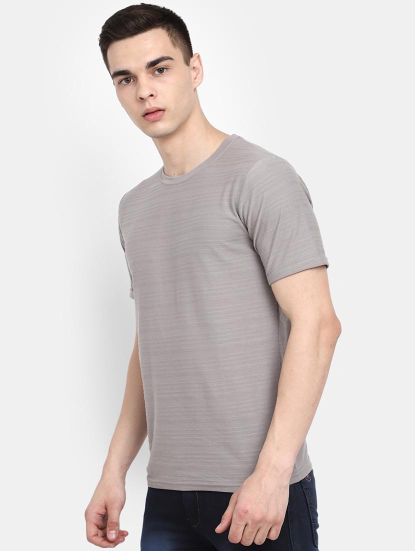 grey self design detailed regular t-shirt - 20672435 - Standard Image - 2