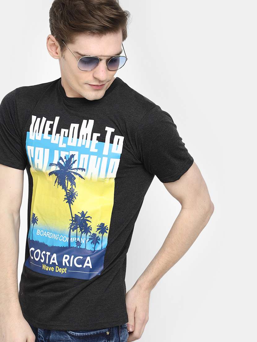 black front printed regular t-shirt - 20672444 -  Standard Image - 2