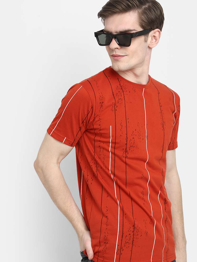 red striped printed casual t-shirt - 20672519 -  Standard Image - 2