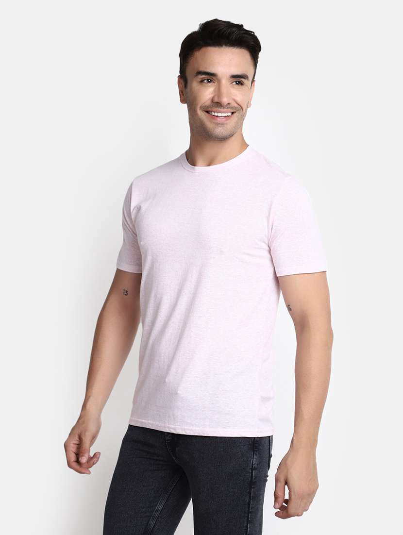 solid rosewater pink cotton casual t-shirt - 20672724 -  Standard Image - 2