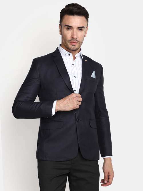 men solid single breasted casual blazer - 20673210 -  Standard Image - 0