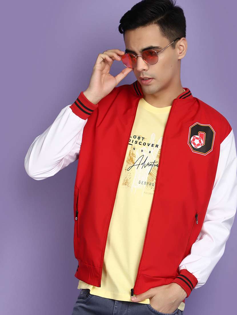 men color block long sleeve varsity jacket - 20673384 -  Standard Image - 2