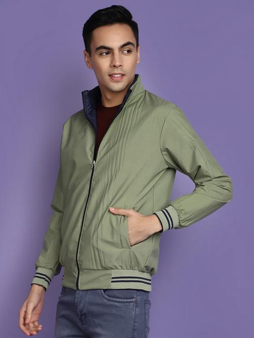green cotton casual jacket - 20673538 - Standard Image - 0