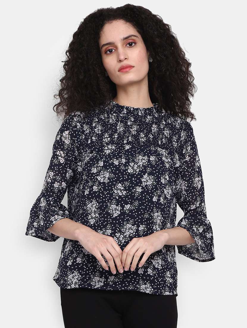 blue cotton a line top