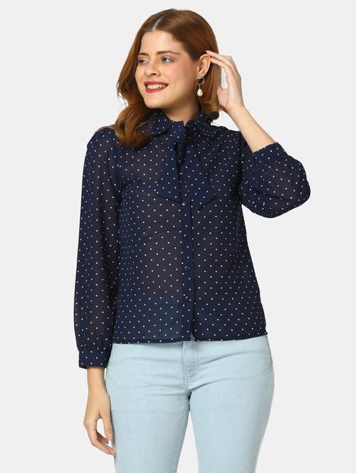 blue cotton a line top - 20681958 - Standard Image - 0