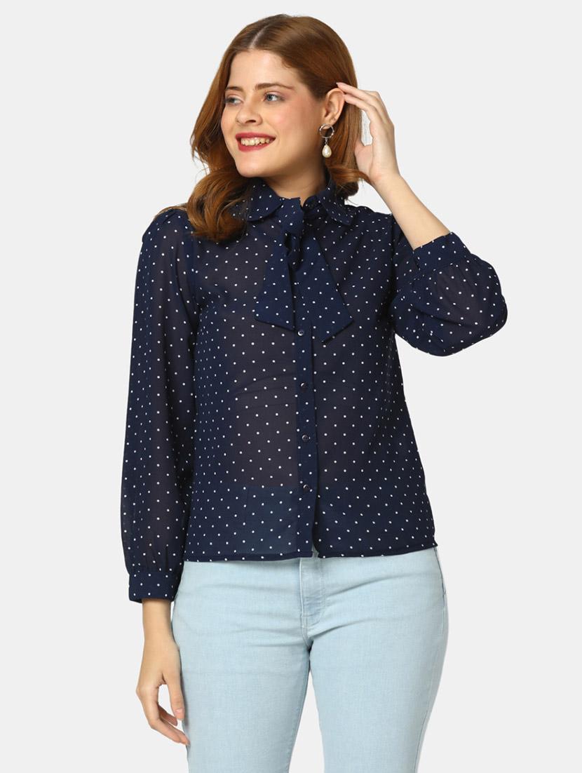 blue cotton a line top - 20681958 - Zoom Image - 0