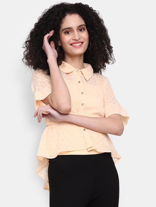 beige cotton a line top - 20681968 - Standard Image - 0
