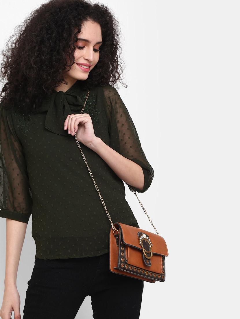 women tie up neck top - 20681981 - Standard Image - 2