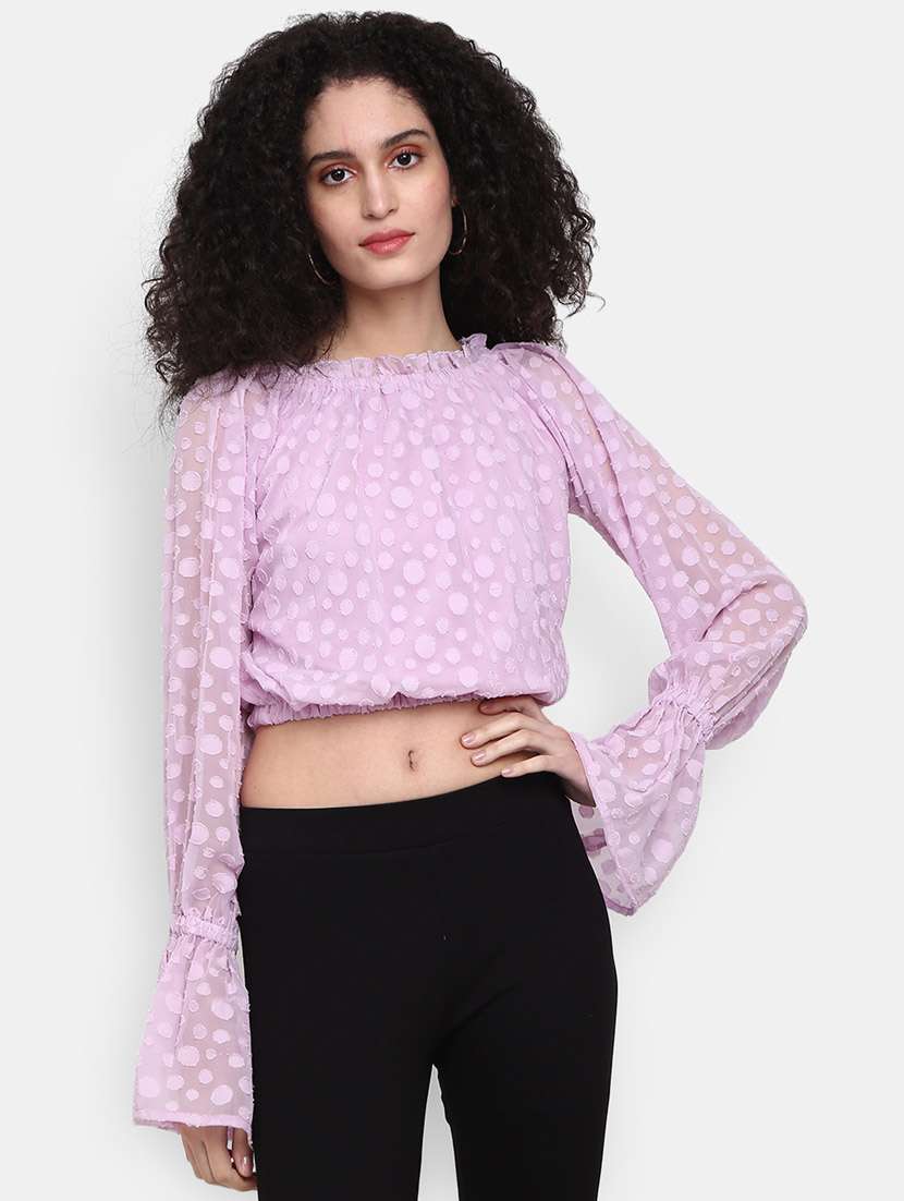 purple cotton a line top