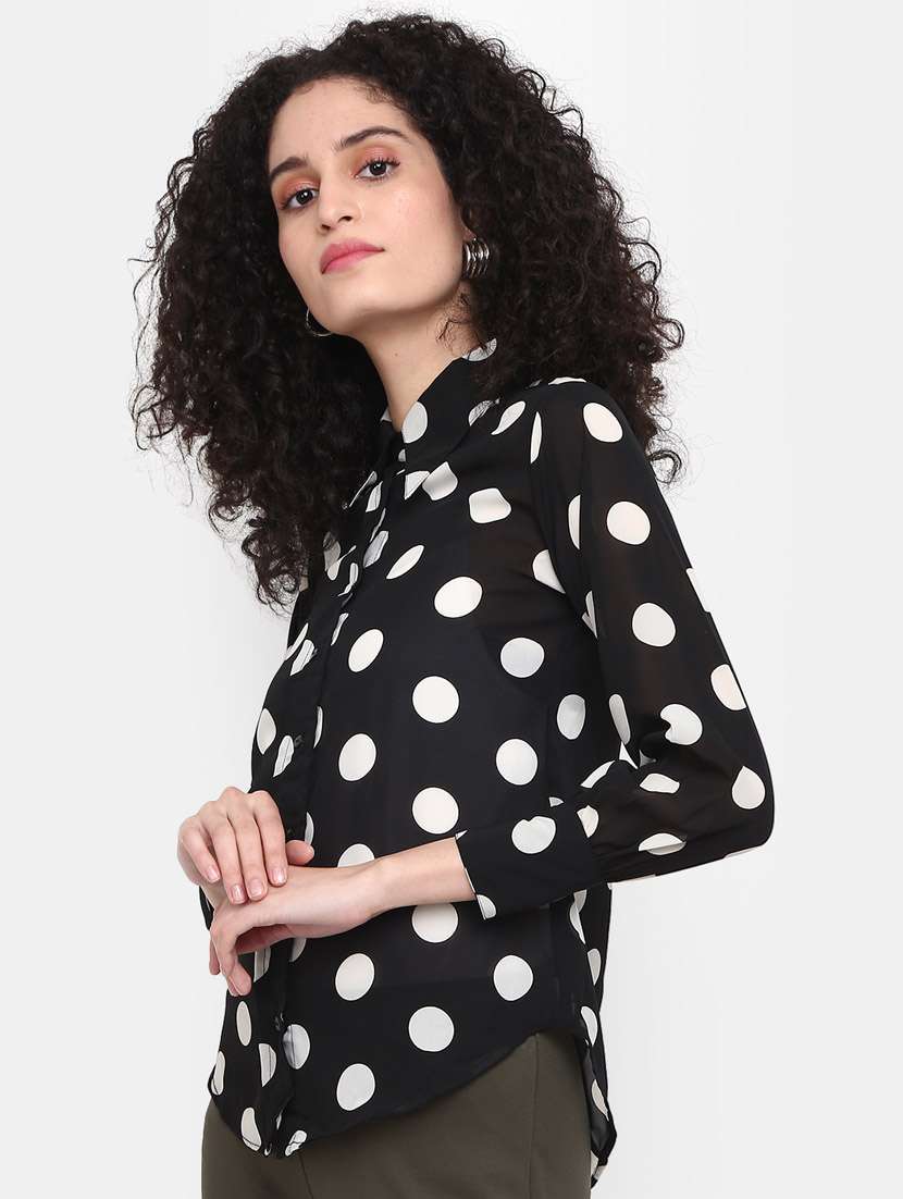 black cotton shirt top - 20682000 -  Standard Image - 2