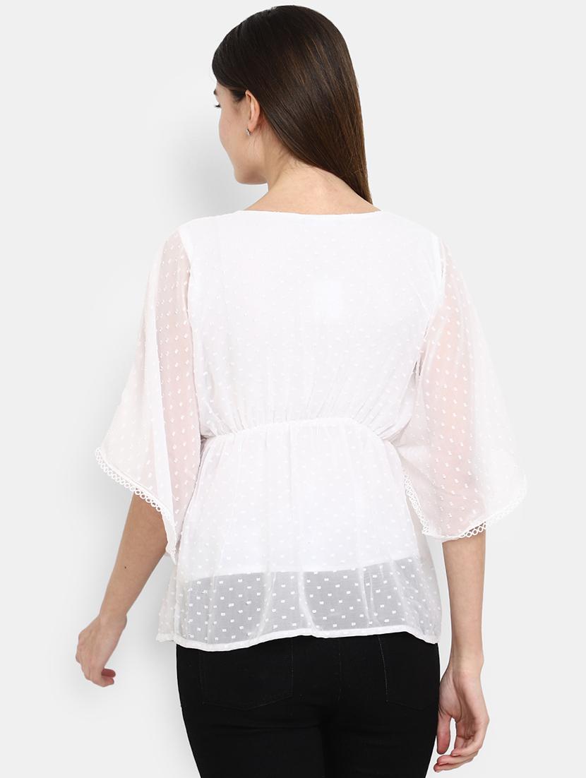 white cotton a line top - 20682004 - Standard Image - 2
