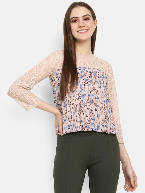 beige cotton blouson top - 20682026 - Standard Image - 0