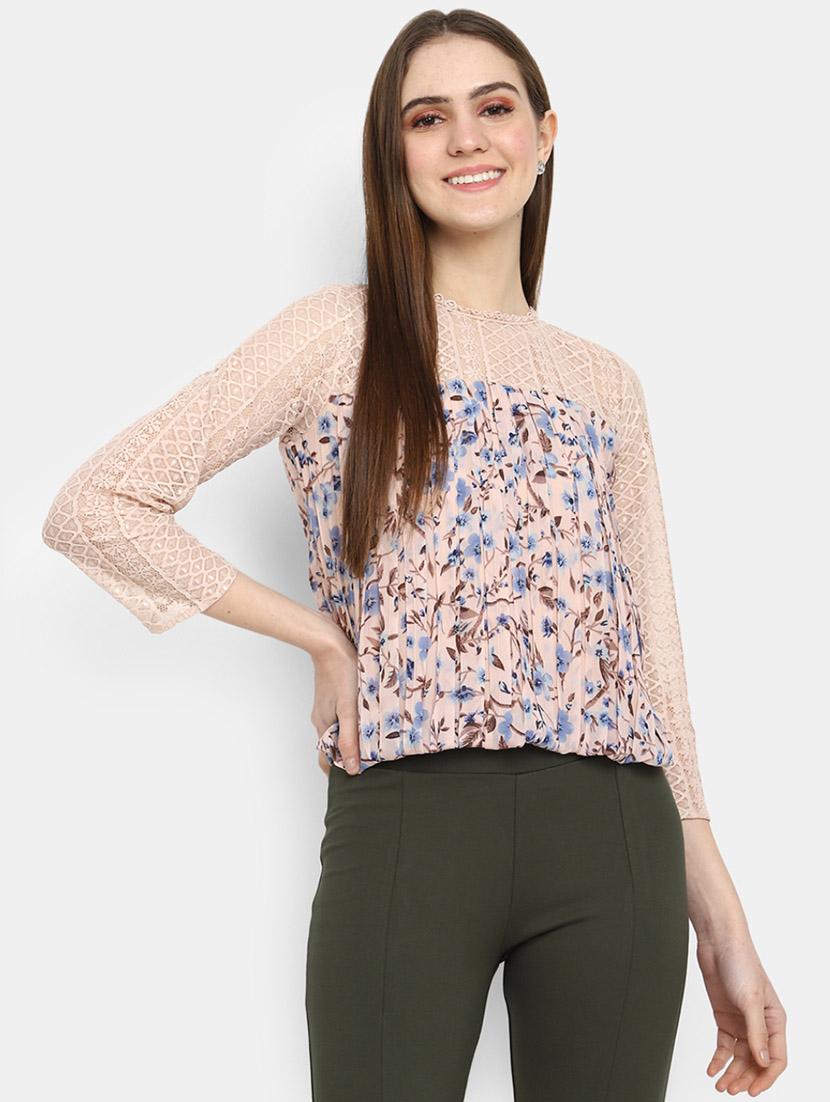 beige cotton blouson top - 20682026 - Zoom Image - 0