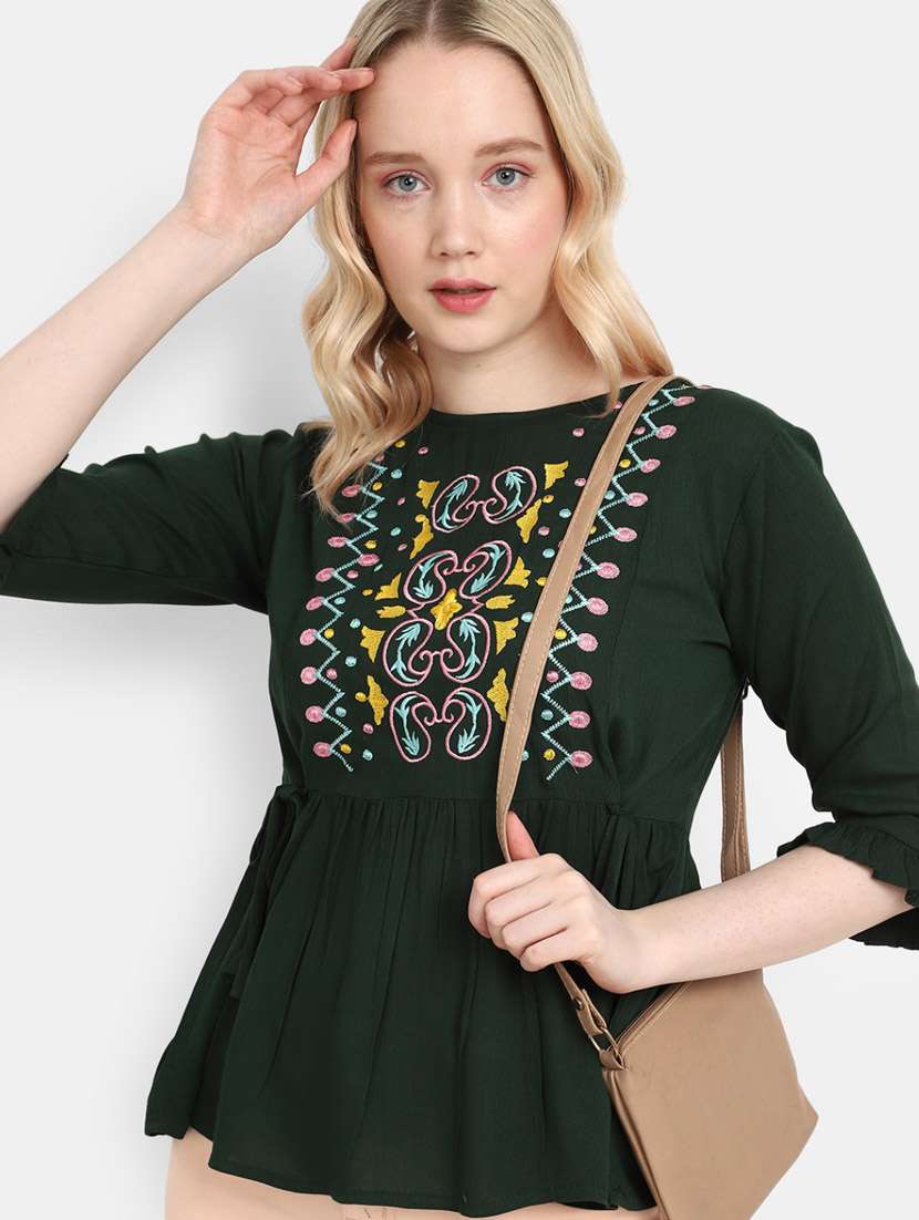 green rayon a line top - 20682072 -  Standard Image - 2