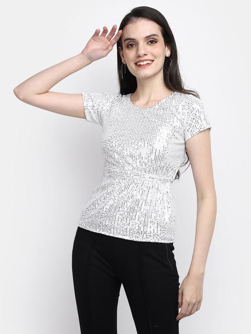 white polyester a line top - 20682079 -  Standard Image - 0