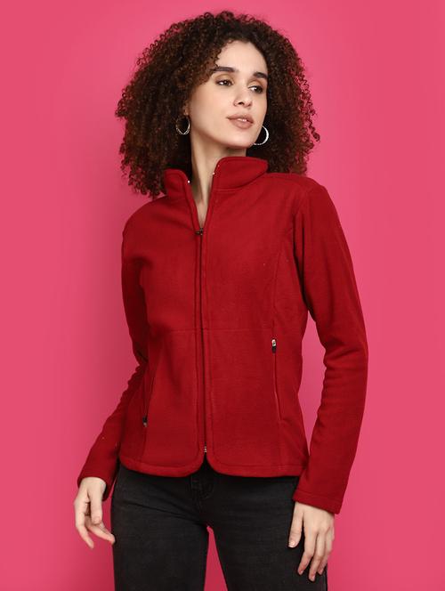 women maroon solids sweatshirt - 20682483 - Standard Image - 0