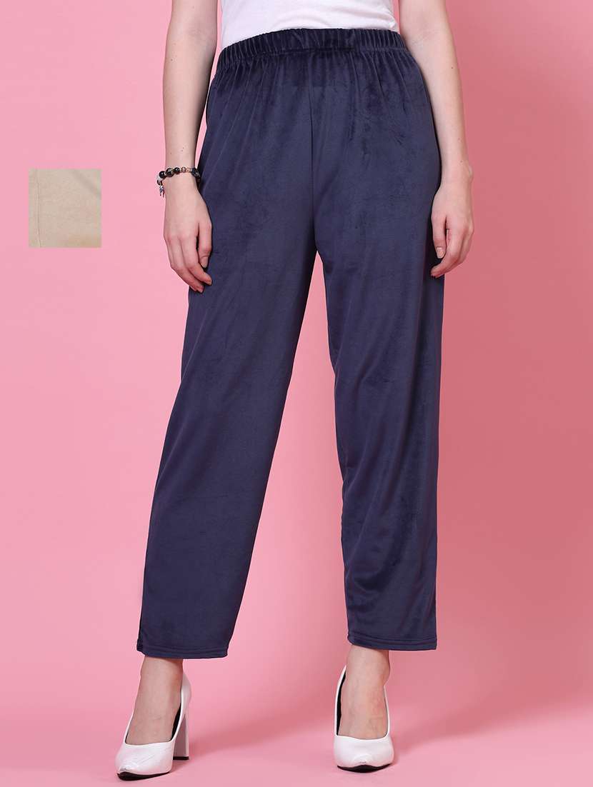 set of 2 solid multi coloured palazzos