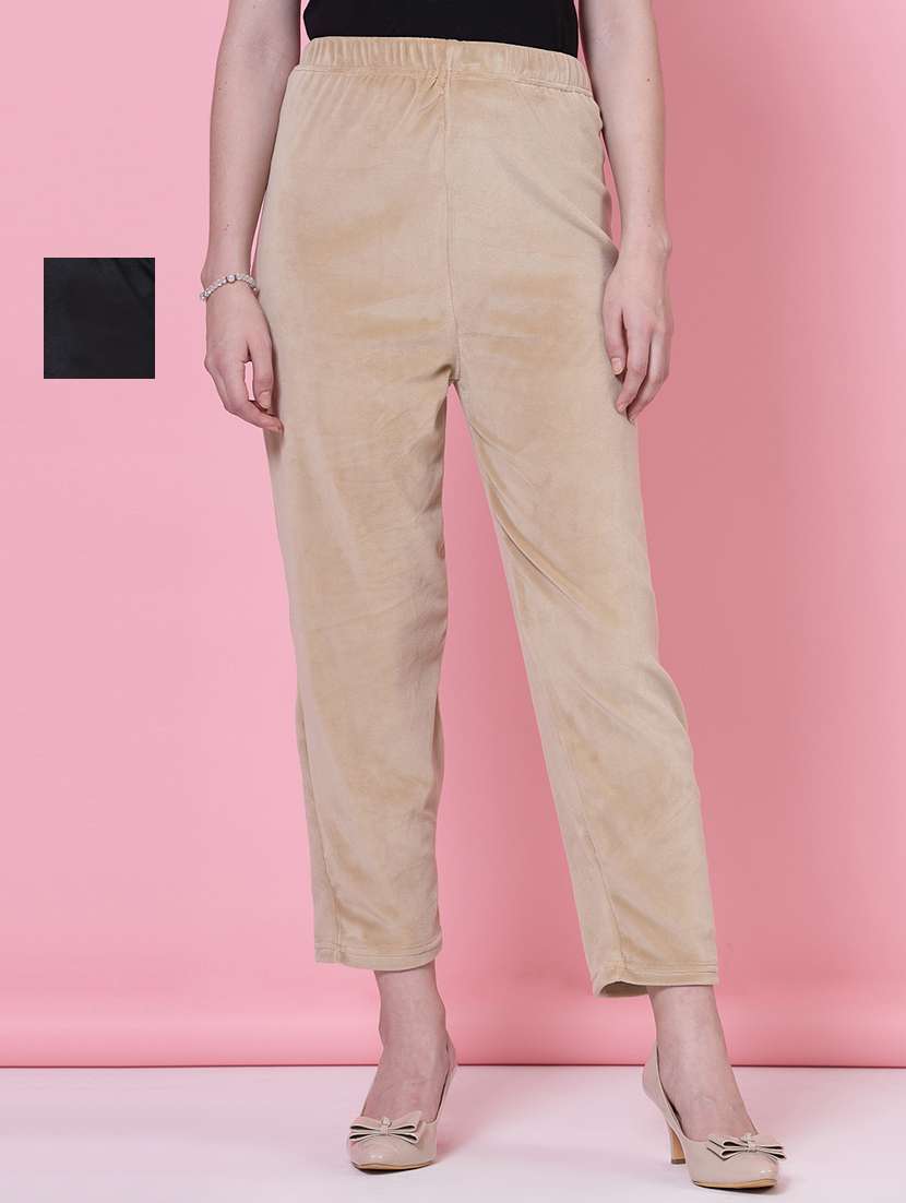 women pack of 2 multicolored solid palazzos