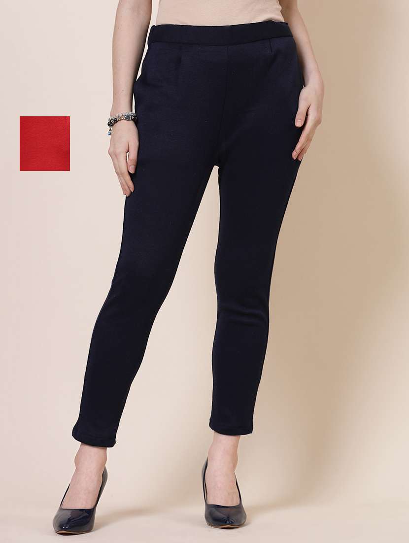 women set of 2 mid-rise multicolored full length trouser