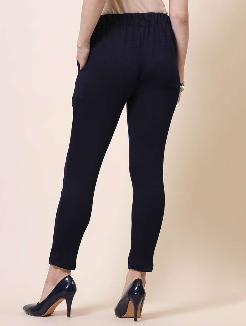 set of 2 solid flat front trousers - 20683308 -  Standard Image - 2