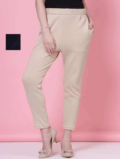 women set of 2 mid-rise multicolored full length trouser - 20683310 - Standard Image - 0