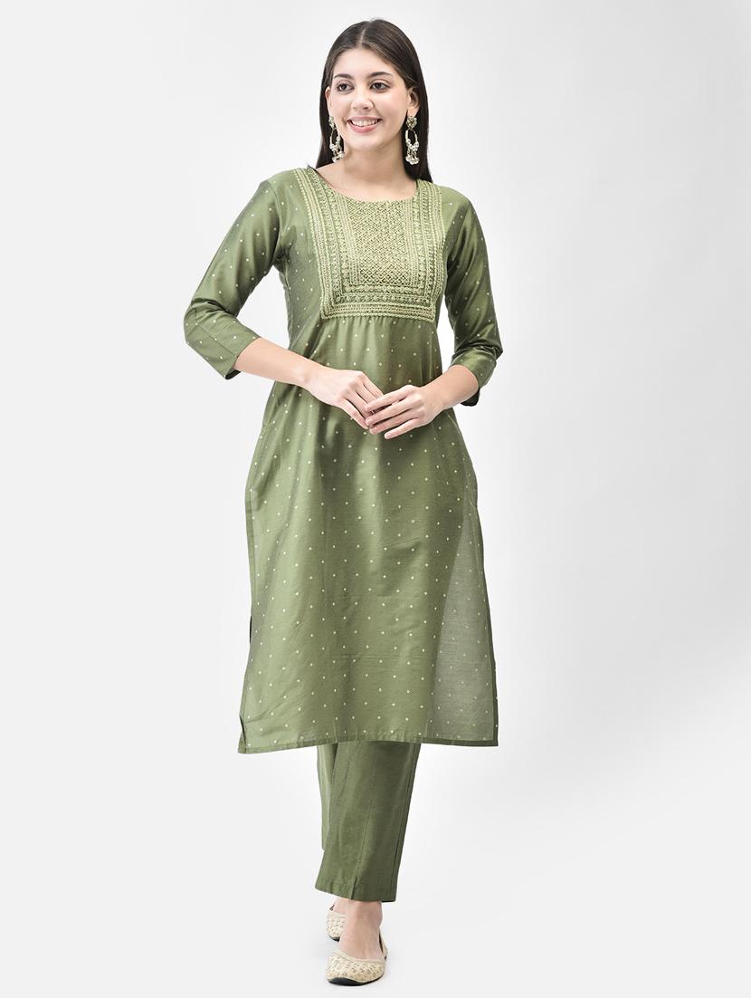 neo mint three quarter sleeve straight kurta
