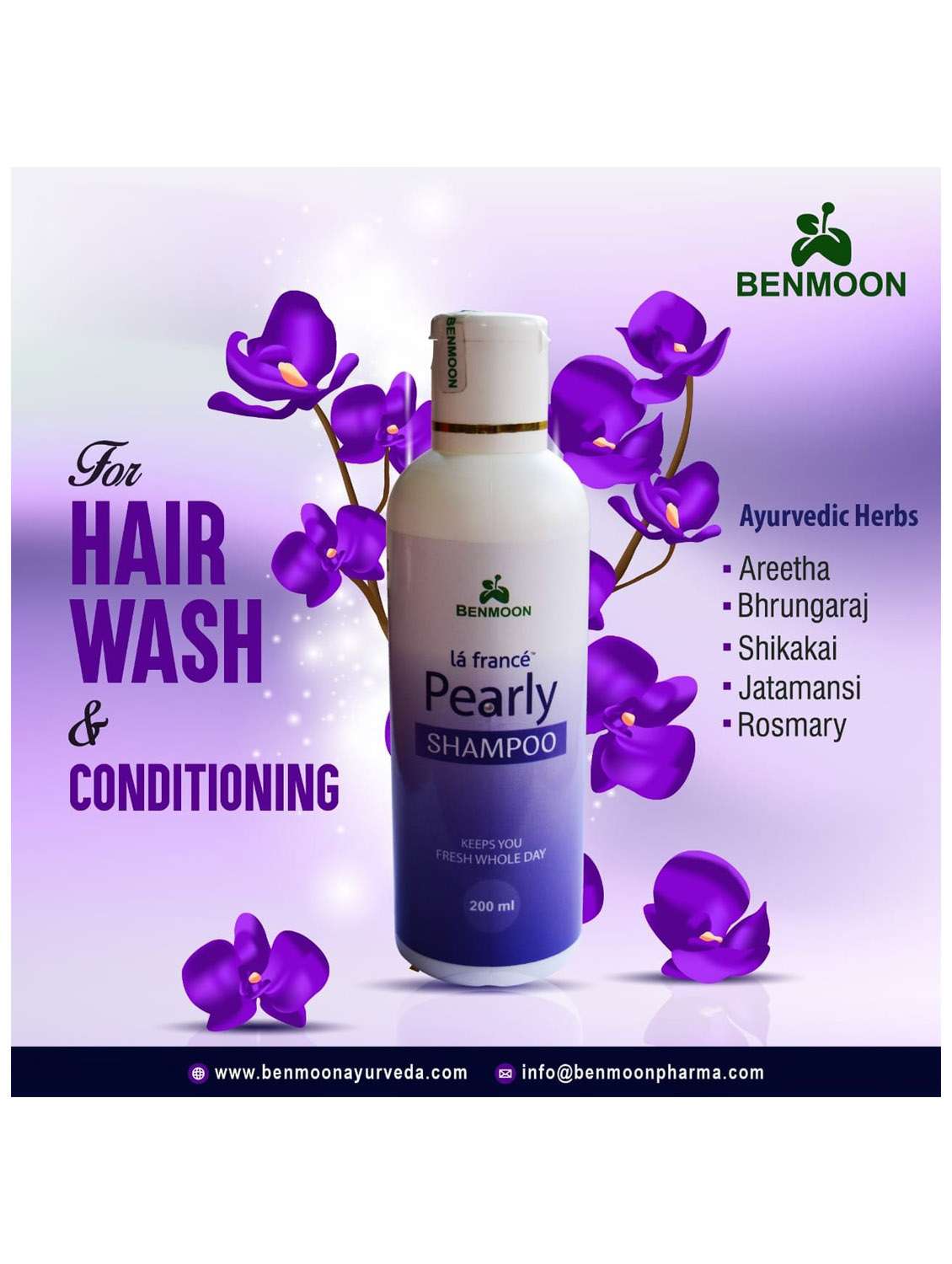 benmoon la france pearly shampoo (ayurvedic) (for hair wash & conditioning) - 20683734 - Standard Image - 2