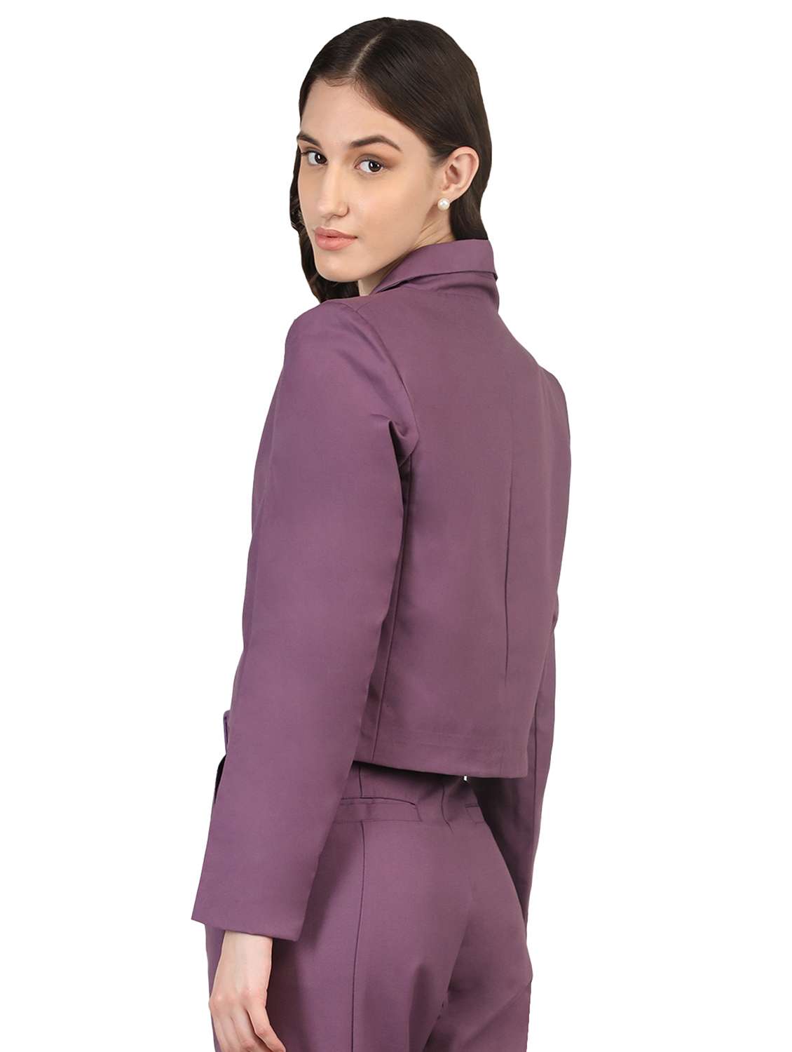 women purple solid full sleeve casual blazer - 20683753 -  Standard Image - 2