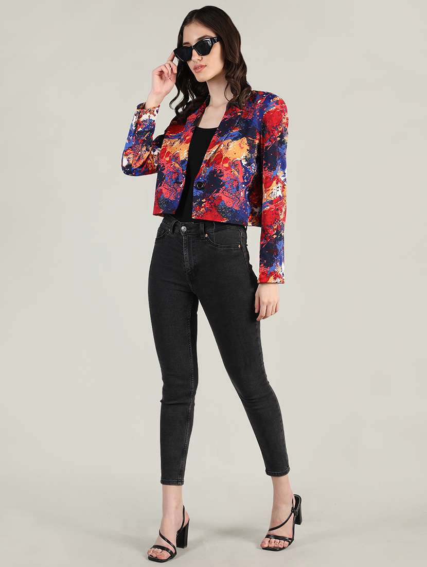 women multi color full sleeve casual blazer - 20683839 -  Standard Image - 2
