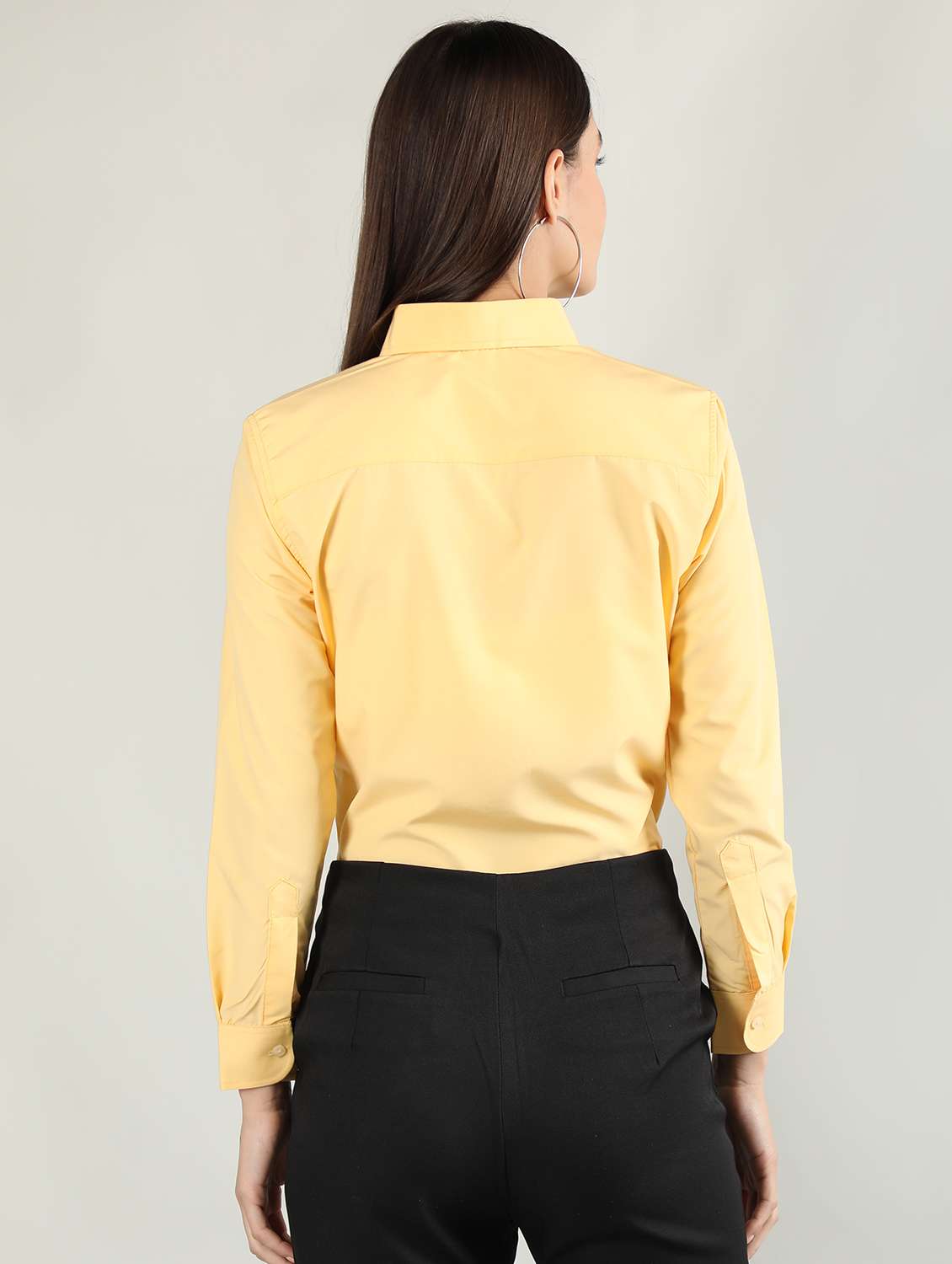 women yellow solid full sleeve regular shirt - 20683854 -  Standard Image - 2