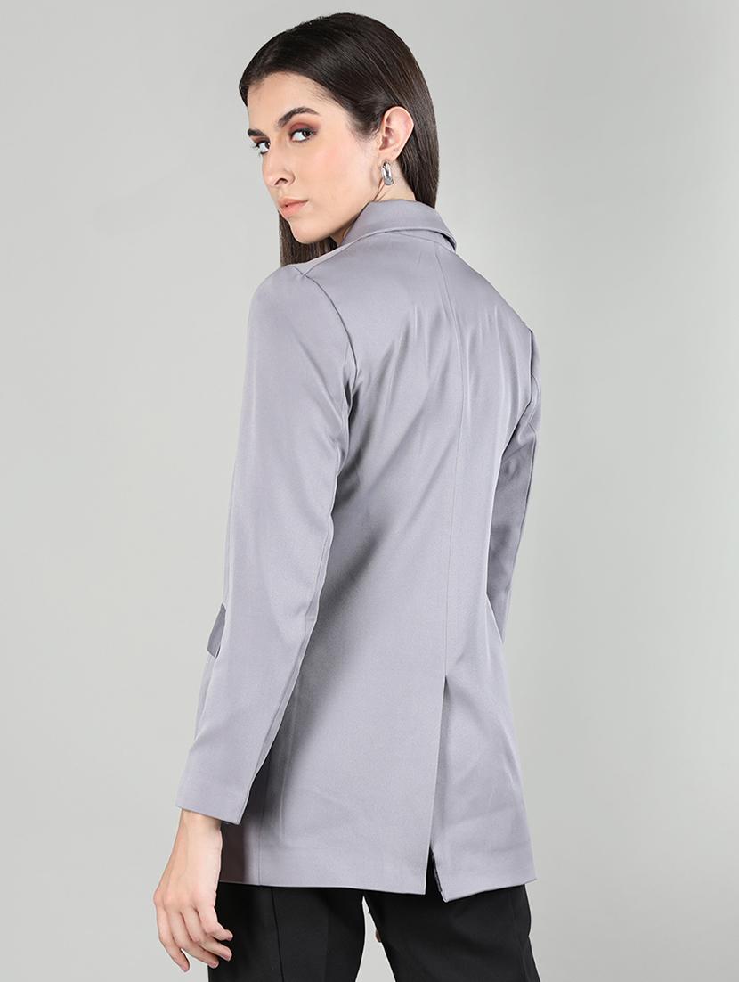 solidgrey casual blazer - 20683872 - Standard Image - 2