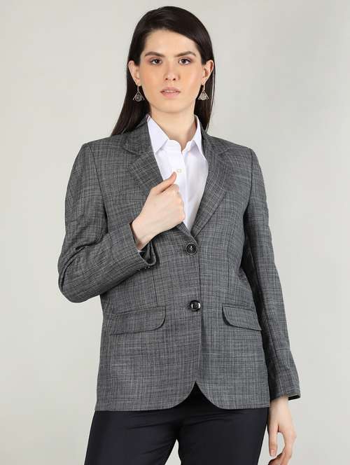 grey checked formal blazer - 20683879 -  Standard Image - 0