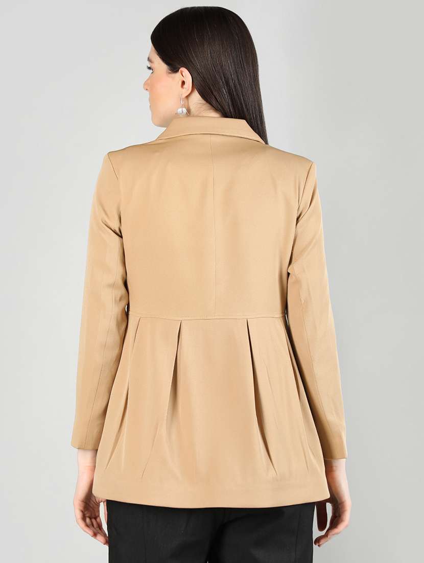 women solid single breasted blazer - 20683893 -  Standard Image - 2