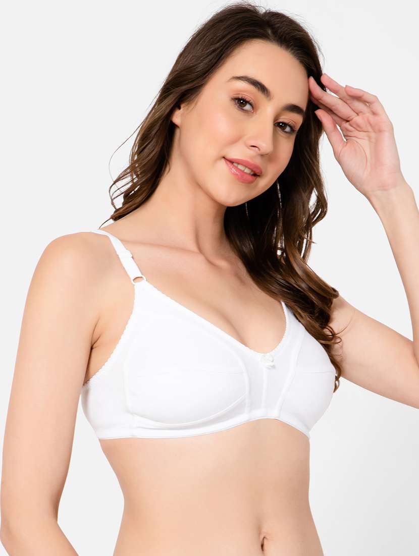 white cotton regular bra - 20684158 -  Standard Image - 2